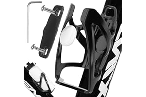 AOOSA Portabidón para Bicicleta para AirTag con Compartimento Oculto, Soporte Bicicleta para Apple Air Tag, Ligero Resistente, Universal Soporte para Botella de Bicicleta, Tornillos Antirrobo, Negro