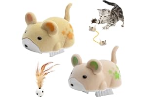 HENGBIRD Juguete Eléctrico para Gatos con Hámster Interactivo – 2 Ratones Automáticos + Pelota Elástica – Juego Silencioso y Divertido para Gatitos y Gatos de Interior