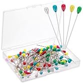 ASTER 100pcs Colorful Head Pins 55mm Stainless Steel Crystal Head Needles for Flower Bouquets Knitting Sewing