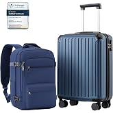 COOLIFE Cabin Suitcase 55 x 40 x 20 cm for Ryanair Airplane, Carry-on, Cabin Luggage, Hard Case with TSA Lock and 4 Twin Whee