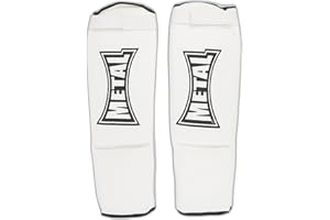METAL BOXE Proteges tibia con piedi schiuma metallo Boxe Bianco