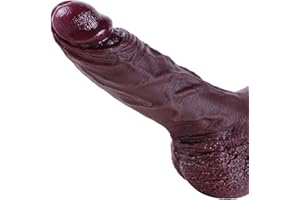 UMANIA Consolador grande realista de 25 cm de grosor, de silicona negra gruesa, con ventosa potente, pene de 6 cm de diámetro para el punto G, pene anal extragrande, apto para hombres y mujeres