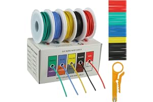 BOJACK Silikonkabelsats 18 AWG 300 V förtennad koppar elektrisk trådsats med 20 φ3 mm rör (5 färger, 5 meter vardera, 18 AWG)