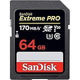 SanDisk Extreme PRO - Tarjeta de Memoria SDXC de 64 GB, 4k, hasta 170 MB/s, Class 10, U3 y V30