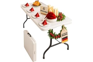 ‎FLOORDIREKT Floordirekt- Buffettisch Tisch klappbar Kunststoff 183 x 76 cm - Buffettisch mit Tragegriff - Klapptisch für Garten Terrasse und Balkon - Campingtisch 6 Personen (Akita)