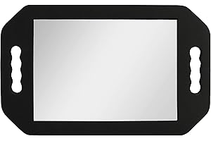 Kurtzy Espejo Peluquero Portátil Ligero - Espejo Barbero de Espuma Negro - Ideal para Salones y Esteticistas - Espejo Portátil Doble Cara - Espejo para Visualizar Cortes y Peinados por la Trasera