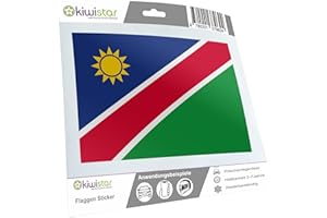 Kiwistar - Adesivo per auto, motivo: bandiera della Namibia, 10 cm, laminato a lunga durata