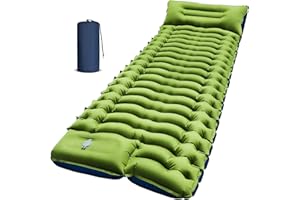 Yuzonc Camping Sleeping Pad, Ultralight Inflatable Camping Mat with Pillow Built-in Foot Pump Portable Inflatable Sleeping Pads Compact for Outdoor Camping, Backpacking, Hiking, Tents