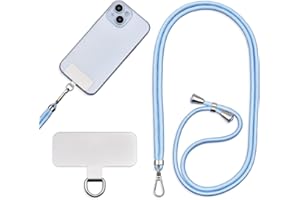 Jaslongri Handykette Universal, Handy Lanyard, Hanging around the neck or diagonally spanning, with a metal patch and adjustable and detachable rope.