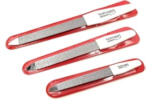 Solingen - Set di 3 lime professionali per unghie, con zaffiro e lima, per manicure