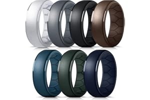 FORTHEE Silicone Wedding Ring for Men, Breathable Airflow Inner Curve, Mens' Rubber Wedding Engagement Bands for Crossfit Workout