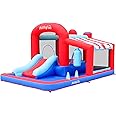 AirMyFun Inflatable Bounce House with Slide, Jumping Castle with Blower,Children Outdoor Playhouse with Jumping Ball Pit&Basketball Hoop&Target Balls