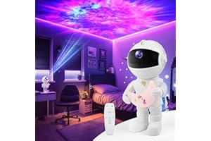 Banaone Proiettore Stelle Soffitto, Luce Notturna Bambini, Astronaut Proiettore Stelle Con Telecomando, Con Batteria AAA e Adattatore Ac, Proiettore Stelle per Camera da Letto Bambini (Luna)