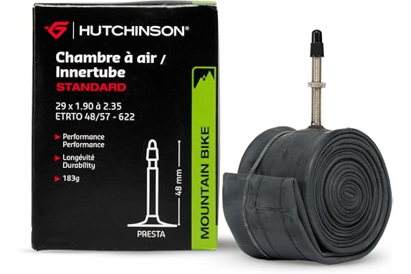 HUTCHINSON - Chambre À Air - VTT - Standard - Résistance Et Anti-Crevaison - Valve Presta ou Schräder - Épaisseur 0.9 mm - 48 MM