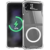 Ehr. Samsung Galaxy Z Flip 3 Uyumlu Kamera Korumalı Magsafe Wireless Şarj &Ouml;zellikli Şeffaf Kılıf (Şeffaf, Samsung Galaxy Z Fl
