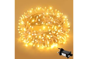 FFZZKJ 8 Modes Fairy Lights Plug in 33Ft/10M 100 LED String Lights Mains Powered Indoor/Outdoor with Timer IP44 Waterproof for Christmas, Bedroom, Gazebo, Garden, Warm White
