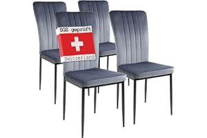 Sedie da pranzo Albatros Modena, set da 4, grigio, testate SGS