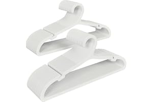 ABHENG 50 Perchas de Plástico, Ahorro de Espacio, Resistentes, Antideslizantes, para Camisas, Camisetas, Trajes, Blusas, Pantalones, Chaqueta y más, 41.7 x 0.4 x 24 cm, Blanco, APY0550W