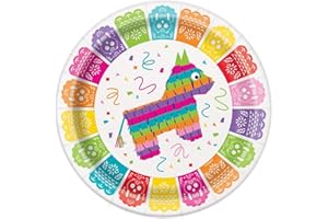 Unique Party 58685 - 23cm Mexican Fiesta Paper Plates, Pack of 8