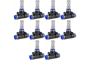 Lpraer 10 boquillas de niebla de latón con 6 mm de 3 vías en T, conector de tubería de agua, rociador, boquilla de pulverización para jardín, sistema de enfriamiento de riego al aire libre, accesorio