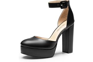 DREAM PAIRS Escarpins Femme Talon Haut Sexy, Chaussures à Talon Plateforme, Look Élégant pour Travail, Sortie ou Cérémonie Confort et Style