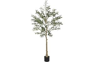 HOMCOM Olivo Artificial 150 cm Planta Artificial Decorativa Grande Árbol Artificial de Interior con 32 Aceitunas Decoración para Hogar Oficina Balcón Dormitorio Verde