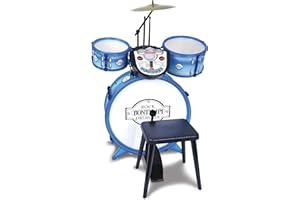 Bontempi-52 5602 – Batterie 3 fûts + tuteur électronique, 525602, Blanc Bleu
