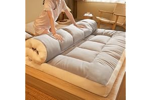 QARIDO Matraccio futon doppio pieghevole e singolo pieghevole futon letto giapponese poltronato risparmiare spazio letto, esperienza di sonno confortevole e pratico(Grey/180x200cm)