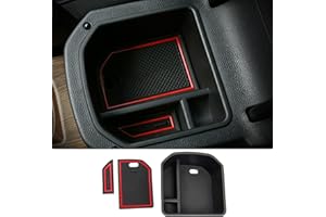 CDEFG Kompatibel mit VW T-ROC t roc 2018-2023 2024 Mittelkonsole Armlehne Aufbewahrungsbox Aufbewahrung Auto Center Console Organizer Tray mit Antirutschmatte T ROC 2024 Zubehör (Rot)