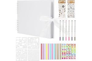 JETOP Wedding Photo Scrapbook Photo Book 80 White Pages Personalised Memory Book Scrapbook Set Wedding Memory Book for Couples Picture Book with Scrapbooking Supplies for Valentines Day Anniversary A4