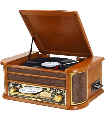 10-in-1 Platenspeler met Bluetooth, Luidsprekers, CD, Cassette, Radio
