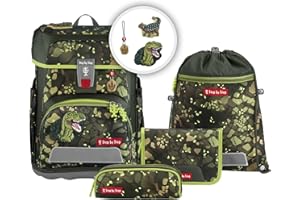 Step by Step Schulranzen-Set Cloud, 5-teilig, ergonomischer Tornister mit Reflektoren, höhenverstellbar mit Hüftgurt, ab der 1. Klasse, 19L