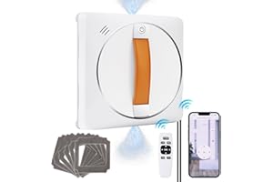 VAPOURD Fensterputzroboter, Automatischer Fensterputzer mit doppeltem Wasserstrahl, Anti-Fall-Sensor-Erkennung, App-Steuerung für Flächen, Großer Spiegel, Kachelwand (Braun Update Antriebsriemen)