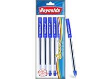 Reynolds JIFFY 5 CT BLUE I Lightweight Gel Pen With Comfortable Grip for Extra Smooth Writing I School and Office Stationery 