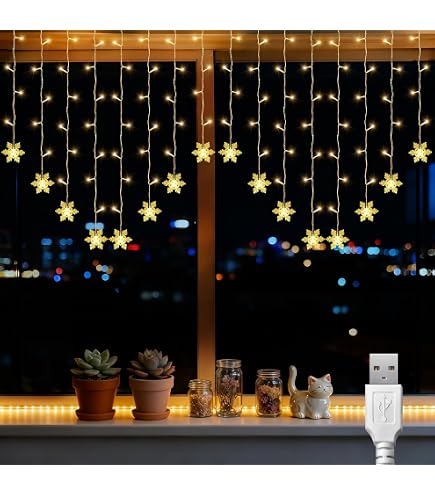 Lichtervorhang – 1x1 M, 100 LEDs, Warmweiß, USB, Transparentes Kabel – Für Innen & Außen – Weihnachten, Party, Hochzeit