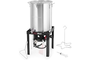 OuterMust Propane Turkey Fryer Set Turkey Fryer Pot with Burner, Outdoor Cooking Pot Ideal for Cooking Crawfish, Turkey, and Crab for Thanksgiving Gathering