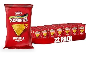 AMICA Chips | Senorita Tortilla Classica, Ricetta Originale con Farina di Mais Masa, Patatine Messicane Cotte a Fiamma Viva, 22 Pezzi x 200 gr