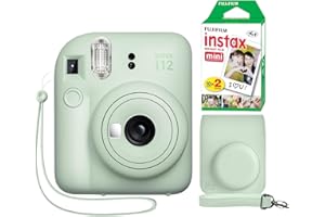 Fujifilm Instax Mini 12 Instant Camera + Minimate Custom Case + Fuji Instax Film 20 Sheets Twin Pack (Mint Green)