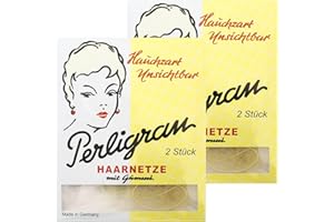 SOLIDA NETZWAREN Haarnetz Perligran mit Gummi 2 x 2er Pack weiß