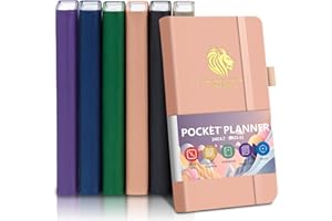 BLESWIN Agenda Mensuel et Semainier 2024-2025, Juillet 2024 - Décembre 2025, 18 Mois Agenda Mensuel, Agenda de Travail pour Hommes et Femmes, Agenda A6 avec Boucle de Stylo, Agenda de Poche en Cuir Rose