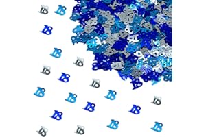 LOINFE Konfetti 18 Geburtstag Deko, Tischdeko 18 Geburtstag, Blau Streudeko 18 Geburtstag Deko, Konfetti-Dekorationen für Frauen Männer Geburtstagsfeier (Konfetti 18 blau)