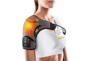 Wild Polar Heated Shoulder Brace for Men & Women - Adjustable Shoulder Support Wrap with Heat Pad & Vibration Electric Massagers - Suitable for Left or Right
