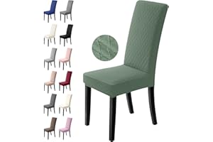 BalladHome Stuhlhussen 4er Set Stretch Stuhlbezug Stuhlüberzug Esszimmerstühle Bezug Universale Elastische Hussen waschbar Abnehmba für Hotel, Bankett, Büro, Partys Deko (4 Stück, Grün)-L