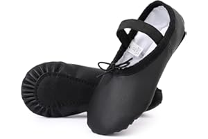 KEFIYIS Chaussures de Ballet pour Filles Femmes Chaussures de Danse en Cuir Semelle Complète Ballerines Chaussons