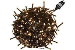 ‎VOLTRONIC VOLTRONIC LED Lichterkette, IP44, Modell- und Farbwahl, 200 LEDs, Grünes Kabel, warmweiß