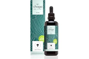 Lefna Chaga Vitalpilz Tinktur ohne Alkohol - hochdosierte Chaga Pilz Extrakt Tropfen mit Beta-Glucane - vegan 100ml