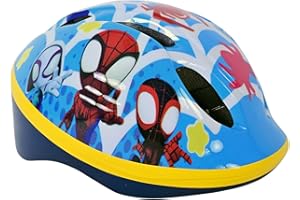 VOLARE Marvel Spidey Kids Bike Helmet - 52-56cm, Dial Adjustable Toddler Helmet for Boys with Ventilation, Extra Lightweight- Officially Licensed Spidey and His Amazing Friends Design for Cycling Safety