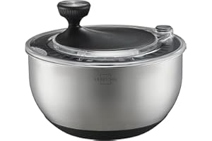 SILBERTHAL Centrifuga per Insalata Acciaio Inox - 4,5L - Senza BPA - Centrifuga Insalata Grande - Fondo Antiscivolo