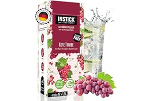 ‎INSTICK JUST ADD WATER INSTICK Zuckerfreies Instant-Getränk (Rote Traube) - 1 Packung für 12 x 1,5-2,5 L - Veganes Getränkepulver Kalorienarm & Vitamin C - Instant-Pulver