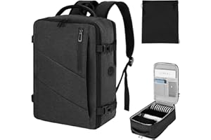 VOESLD Mochila Viaje Cabina Avion 45x36x20 para Easyjet, Mochila Portatil Mochila de Viaje Hombre Mujer Gris Oscuro Mochila Ordenador Bolsa de Viaje